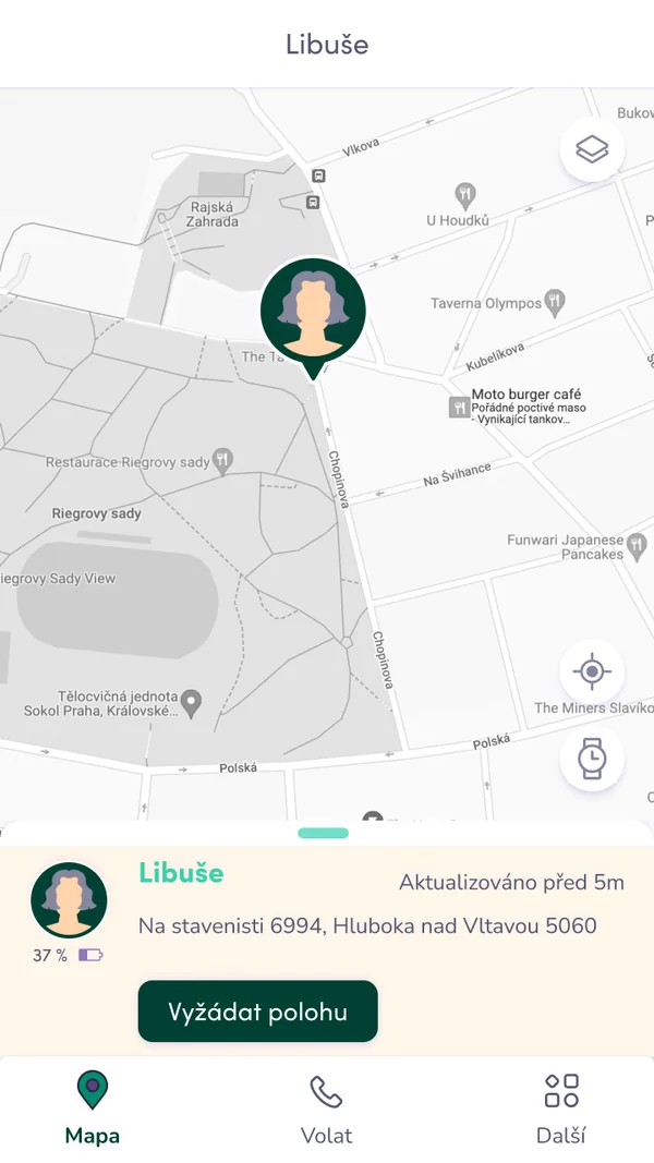 Findee Guardian — poloha blízkeho človeka a vyžiadanie novej polohy
