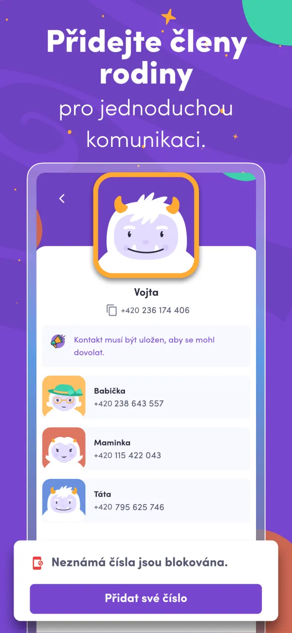 FindeeKids — správa rodinných kontaktov, ktoré smú dieťaťu volať