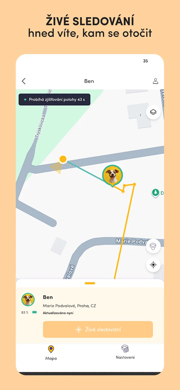 Findee Pets — živé sledovanie domáceho miláčika a jeho trasy